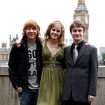 Rupert Grint, Emma Watson e Daniel Radcliffe