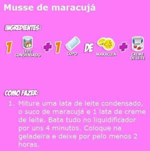 Receita Mousse de Maracujá Receita Mousse de Maracujá