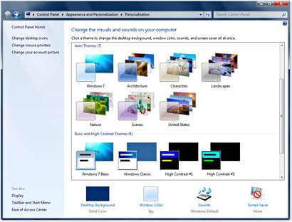Windows 7 - Personalização da Área de Trabalho Windows 7 - Personalização da Área de Trabalho