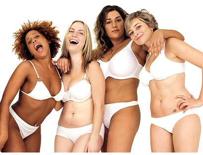 Anúncio Dove propaganda da Dove usando modelos parecidas com mulheres comuns. Parte da campanha pela real beleza Dove.