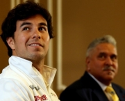 Sahara Force India Team Principle Vijay Mallya welcomes Sergio Perez as their new driver on December 12, 2013 in London, England. *** Local Caption *** Vijay Mallya; Sergio Perez