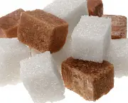 Brown and wite sugar cube