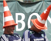 O goleiro Marcos e o jogador Diego Souza da S. E. Palmeiras, durante treinamento, em hotel, na cidade de Atibaia, SÃ£o Paulo, SP, dia 12 de janeiro de 2010. Foto: Cesar Greco/FOTOARENA