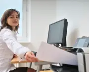 Business person working with printer