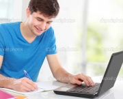 college student using internet