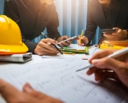 Teamwork Of Business Man Contractor Working Meeting In The Office Construction Site On Their Archite