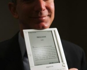 Jeff Bezos, founder and CEO of Amazon.com, introduces the Kindle e-book reader at a news conference on Monday in New York.