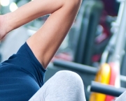 Woman at the gym exercising