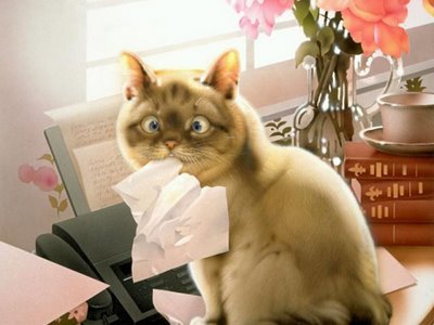 Não Deixe Seu Gato Perto do Fax