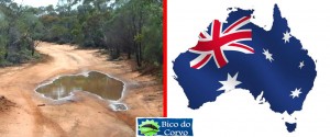 Mapa da Austrália em Poça de Água