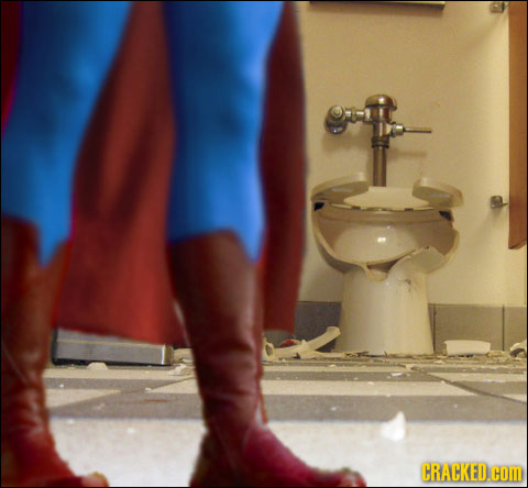 Super Homem no Banheiro