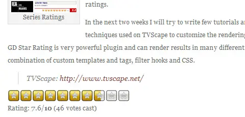 Plugin para WordPress - GD Star Rating