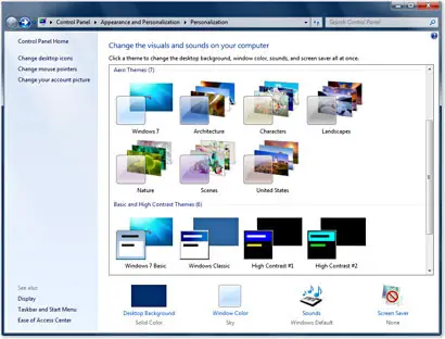 Windows 7 - Personalização da Área de Trabalho