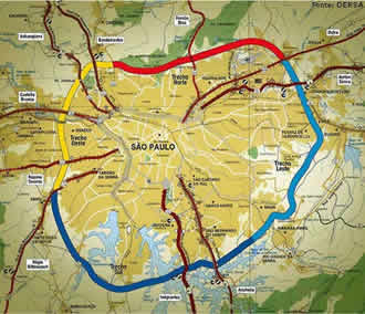 Mapa da Rodoanel Mario Covas