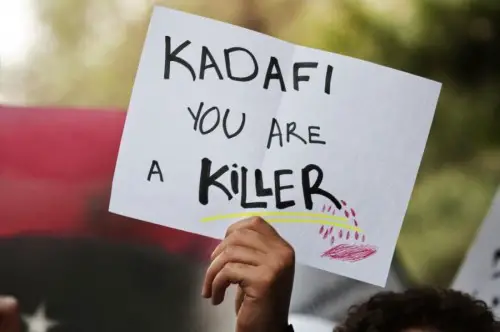 Protesto contra Khadafi