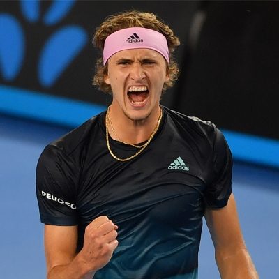 Alexander Zverev Comemorando Com Empolgação