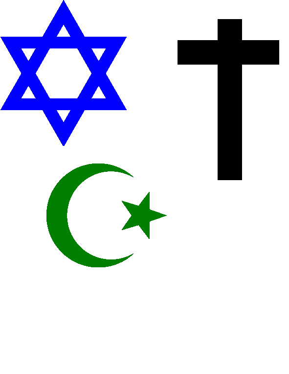 Símbolos do Judaísmo, Islamismo e Cristianismo