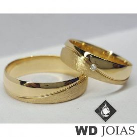 Aliança Casamento Moeda Antiga Polida E Fosca - WD Joias